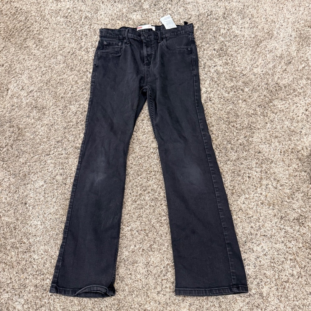 Levis 517 Bootcut Jeans Kids Size 18 Reg Black Denim W29 L31 Adjustable Waist